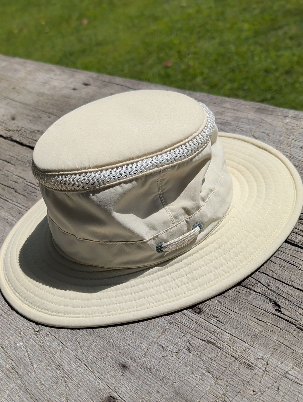 Tilley Endurables The Airflow Tilley Cream Vented Bucket Hat with Chin Cord